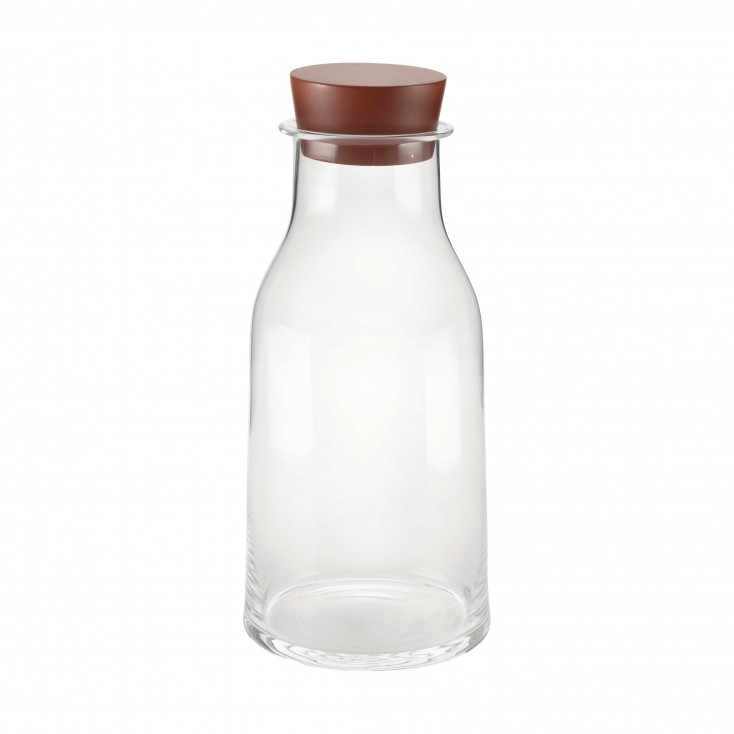 Caraffa in vetro cristallino con tappo in silicone