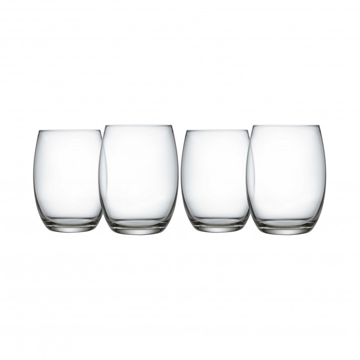 Set di 4 bicchieri per long drink in vetro cristallino