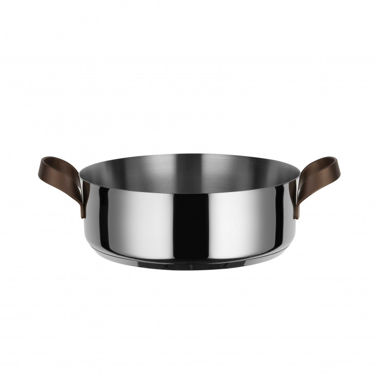 Casseruola bassa due manici in acciaio inossidabile fondo magnetico diametro 28"