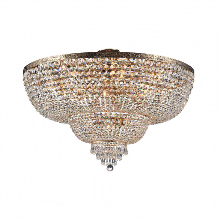 Lampadario gigante in stile classico con pendenti in cristallo