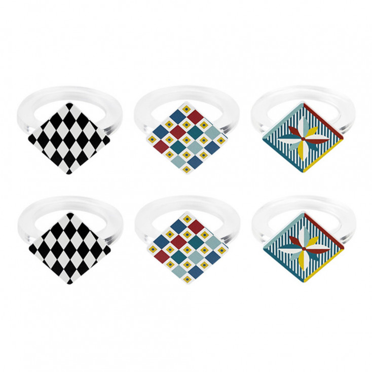 Set 6 allacciatovaglioli in plexiglass design elegante