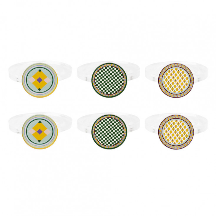 Set 6 allacciatovaglioli in plexiglass dal design elegante