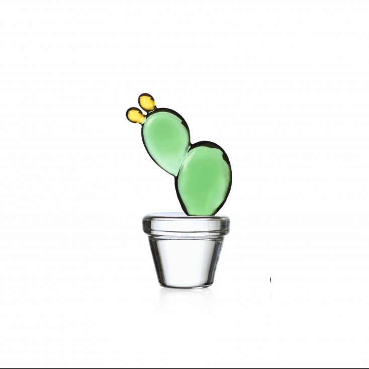 Fermacarte moderno cactus in vetro