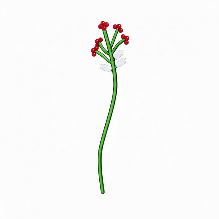 Fiore in vetro con bacche rosse