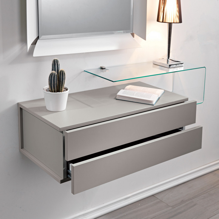 Console per ingresso con contenitore grande a 2 cassetti