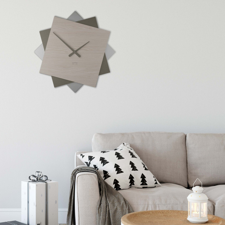 Orologio da parete grande in legno per cucina o per soggiorno dal design moderno