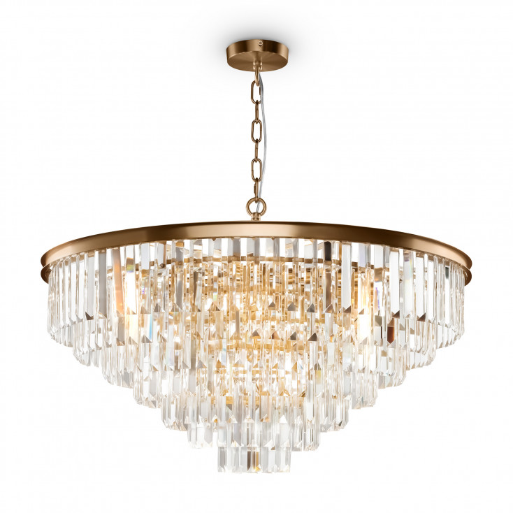 Lampadario grande in metallo con diffusori in vetro in stile moderno