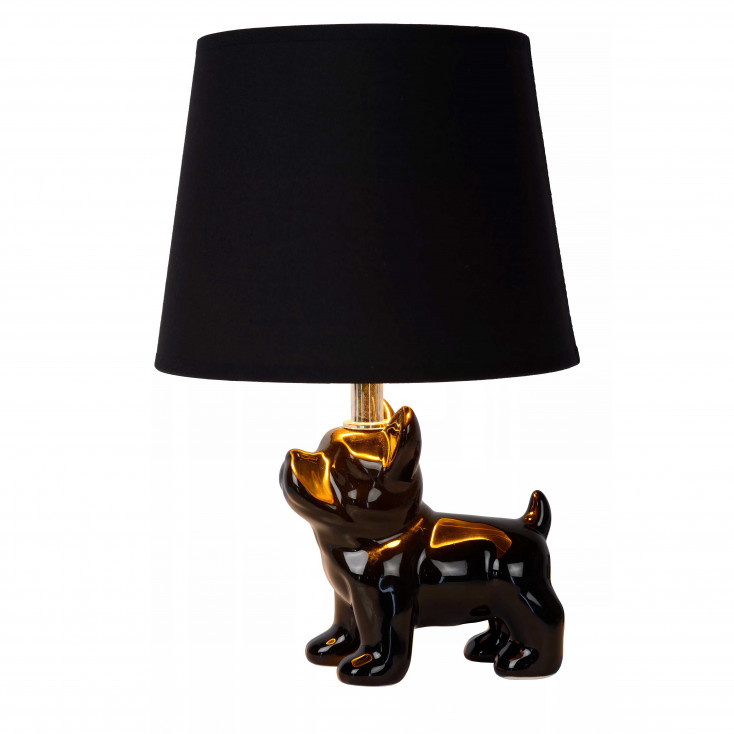 Lampada da tavolo con base in porcellana dal design elegante e paralume in lino
