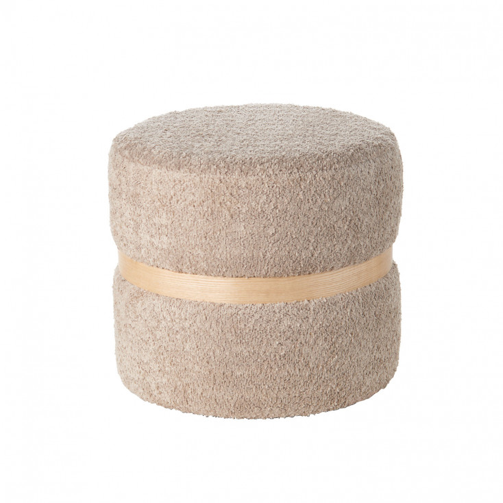 Pouf con struttura in legno e rivestimento in tessuto dal design moderno