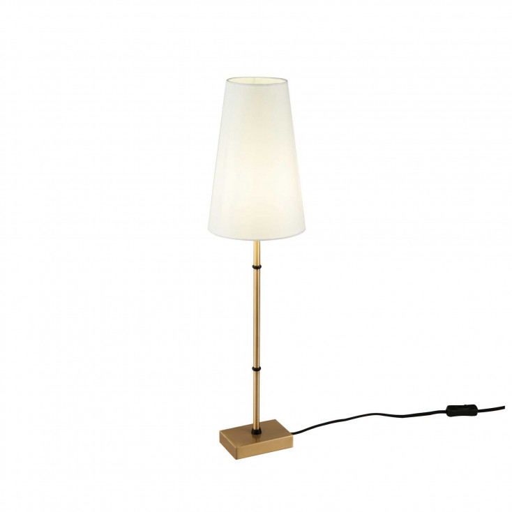 Lampada da Tavolo classica struttura in metallo e paralume in tessuto
