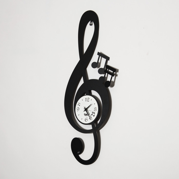 Orologio da muro moderno a forma di chiave musicale