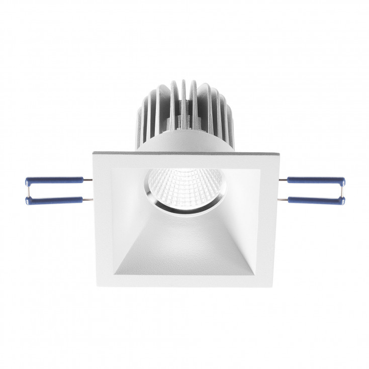 Faretto da incasso quadrato con struttura in alluminio e lampadina a LED