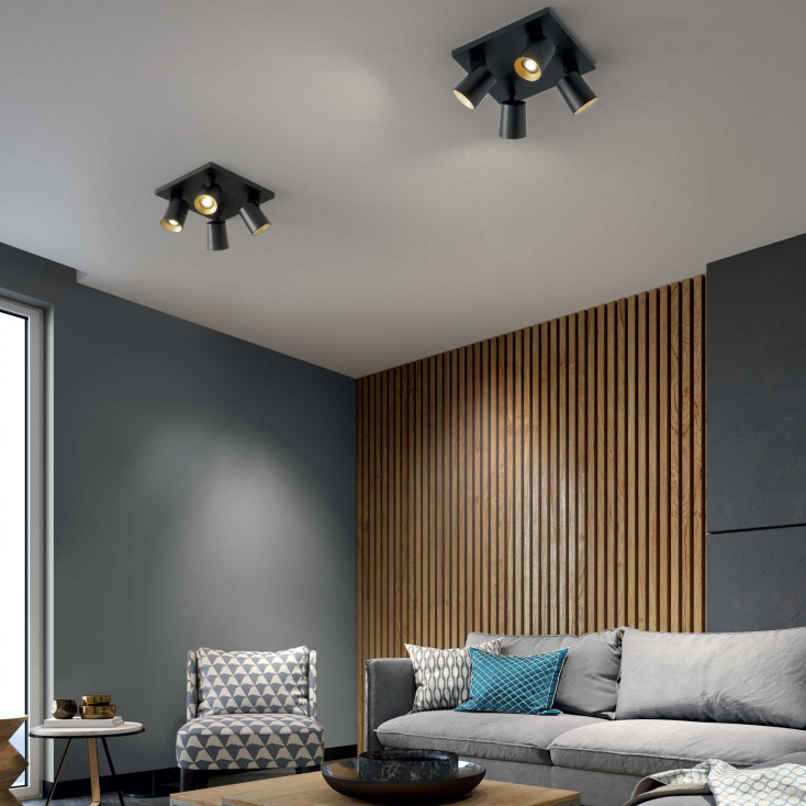 Faretti da soffitto 4 luci con struttura in alluminio dal design moderno