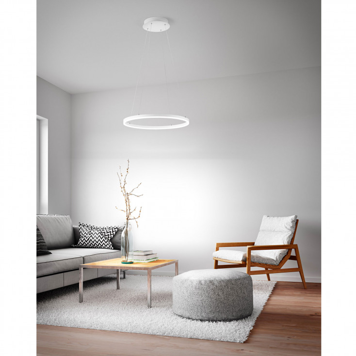 Lampada a sospensione rotonda a LED in metallo dal design moderno