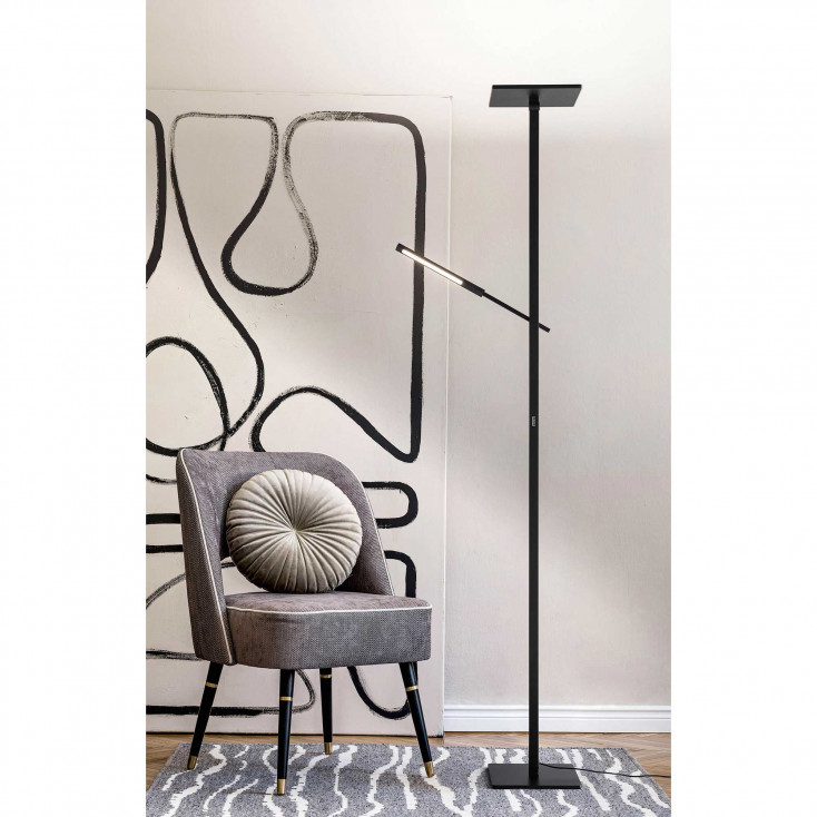 Piantana moderna da salotto con 2 luci a led con struttura in alluminio