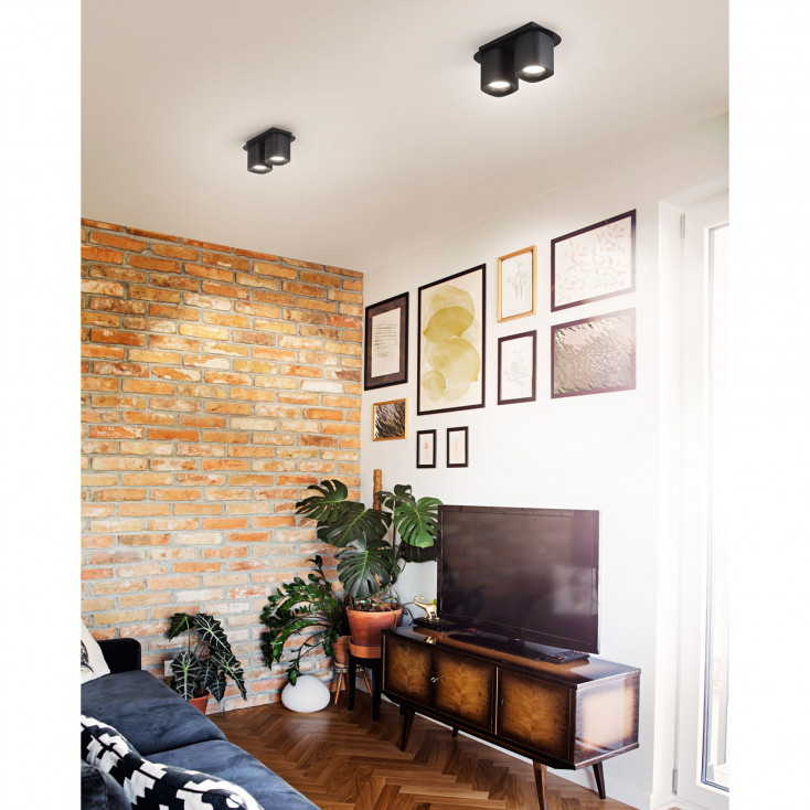 Faretti da soffitto 2 luci a risparmio energetico con struttura in alluminio
