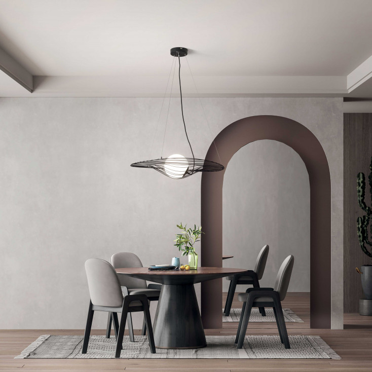 Lampada a sospensione dal design moderno con diffusore in vetro