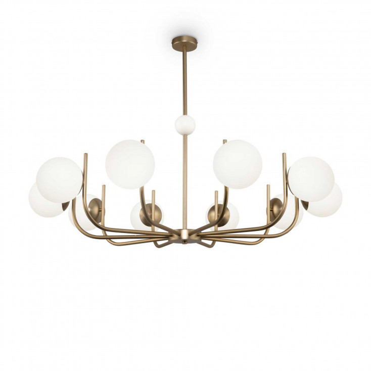 Lampadario grande diffusori in vetro a boccia in stile moderno