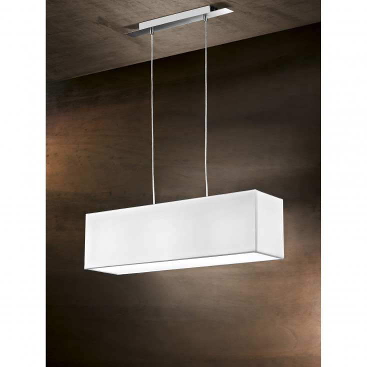 Lampada a sospensione dal design moderno cromo spazzolato con paralume in pvc