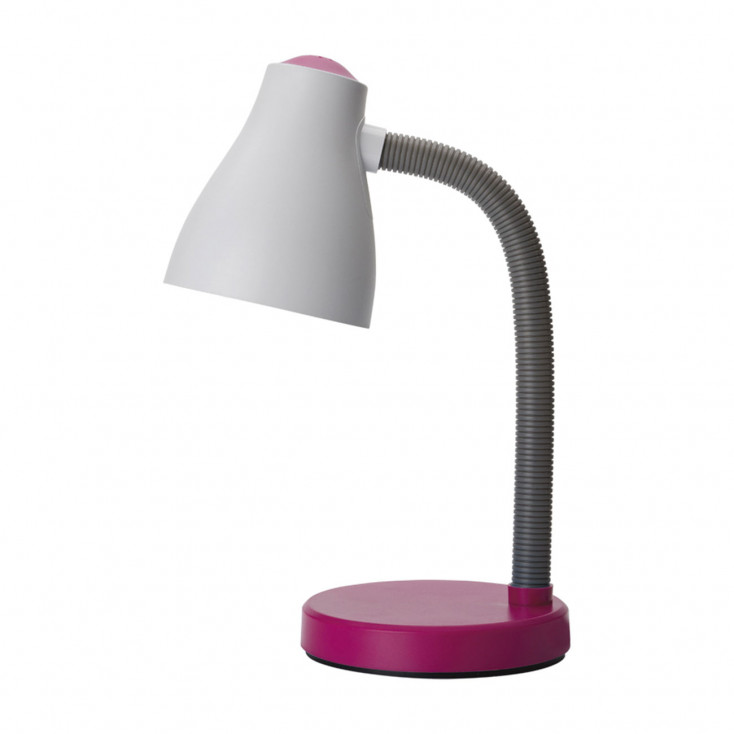 Lampada da scrivania flex in plastica e diffusore in metallo orientabile