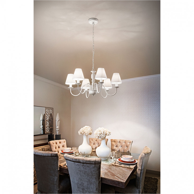 Lampadario classico a 6 braccia in metallo verniciato