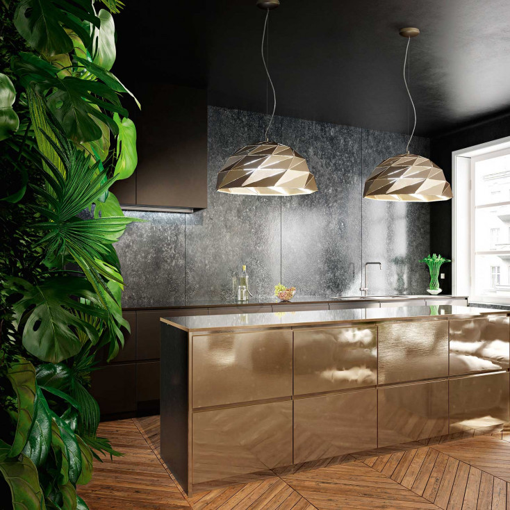 Sospensione in stile moderno in metallo verniciato regolabile in altezza