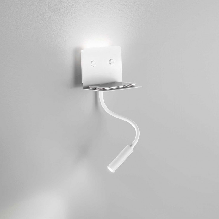 Applique di design moderno a LED flessibile in metallo con porta usb