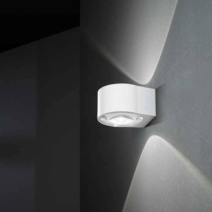 Applique a LED moderna per esterni/interni in alluminio con diffusori in vetro