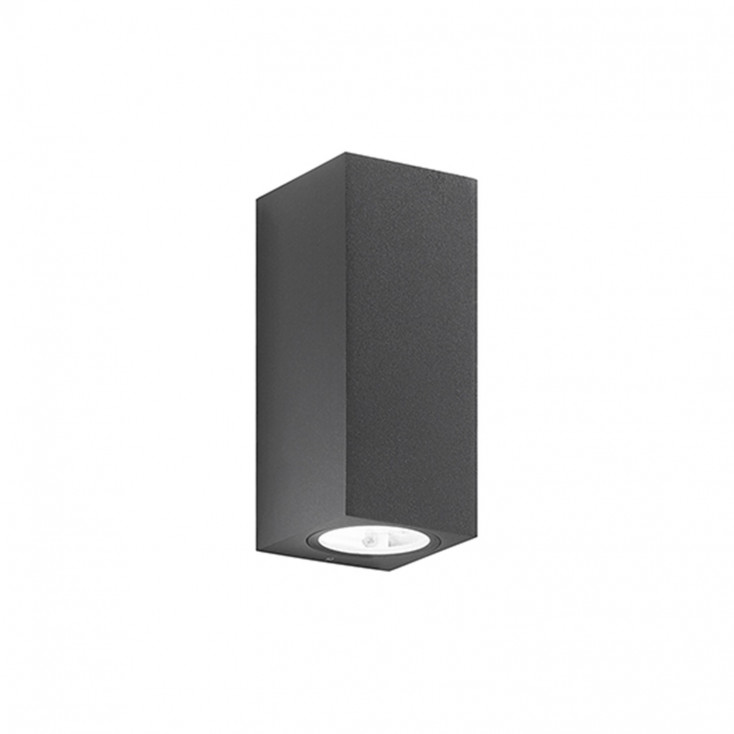Applique alto biemissione per esterni/interni in alluminio diffusori in vetro