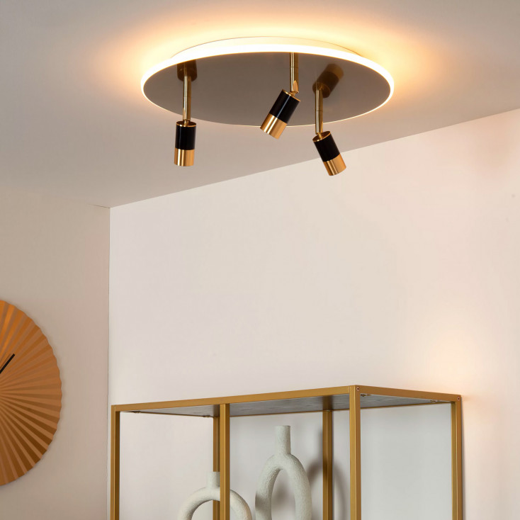 Lampada da soffitto struttura in acciaio e triplo diffusore a led dimmerabile