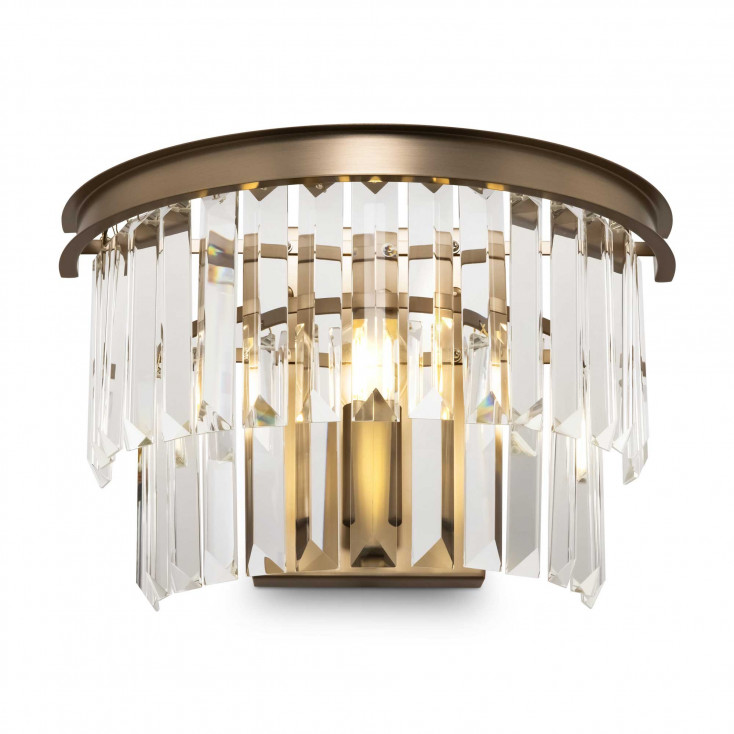 Lampada da parete in metallo con diffusore in vetro in stile moderno