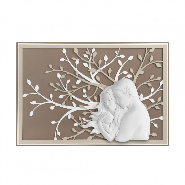 Quadro moderno grande in legno "la famiglia abbracciata" in diverse colorazioni