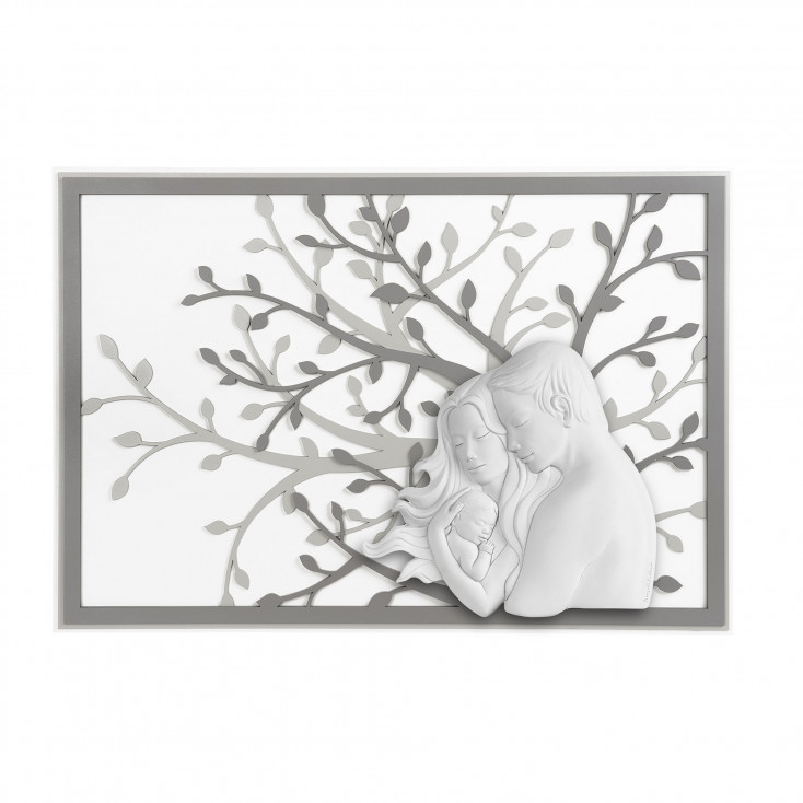 Quadro moderno grande in legno "la famiglia abbracciata" in diverse colorazioni