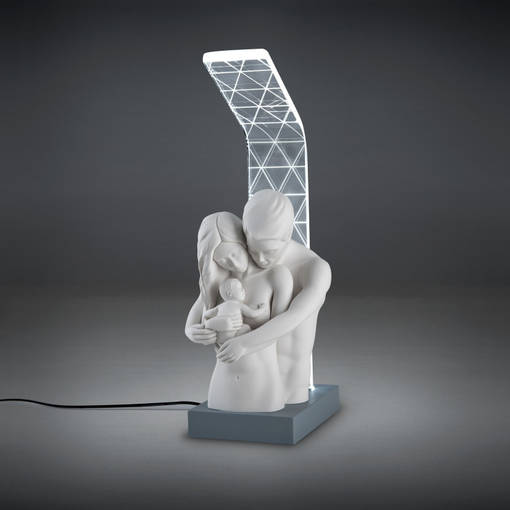 Lampada da comodino moderna a LED con scultura maternità