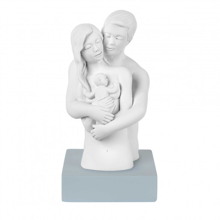 Scultura da tavolo con base in marmorino raffigurazione abbraccio innamorati