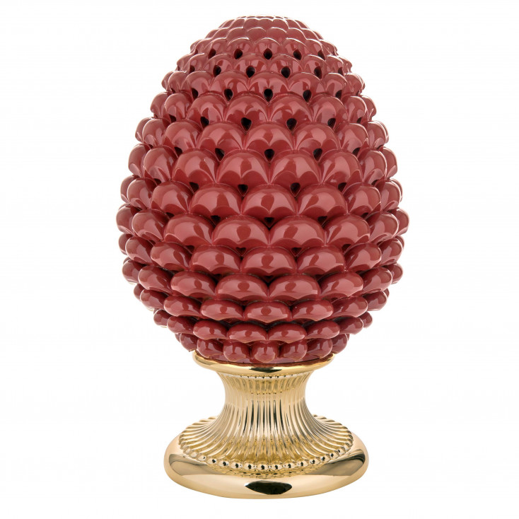Lampada da tavolo moderna a forma di Pigna siciliana decorata a mano
