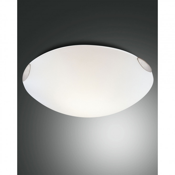 Lampada da soffitto in metallo grande diffusore in vetro a risparmio energetico