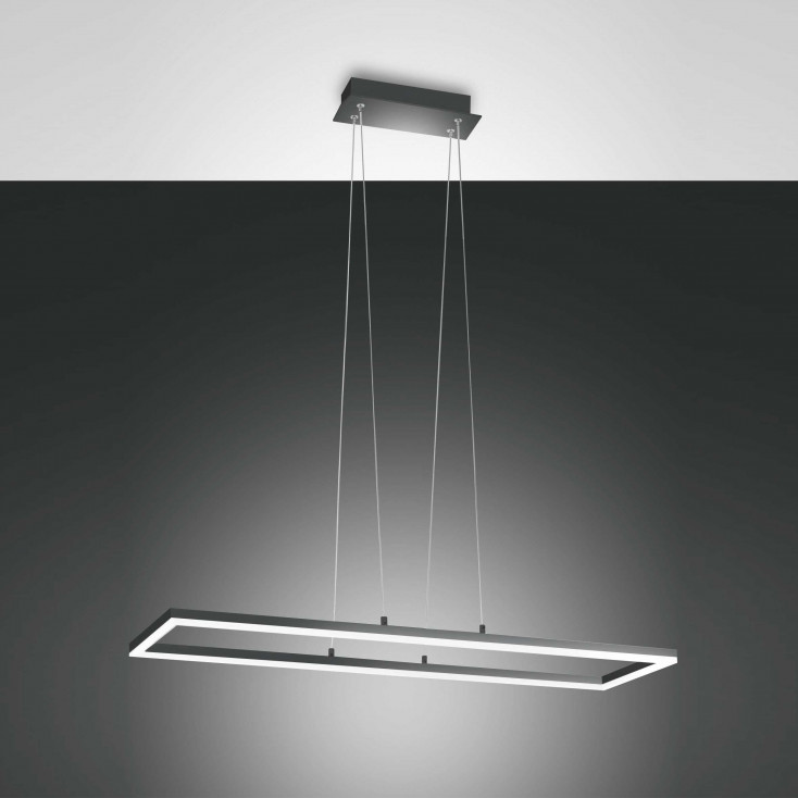 Lampada a sospensione a LED con diffusore rettangolare dalle linee moderne