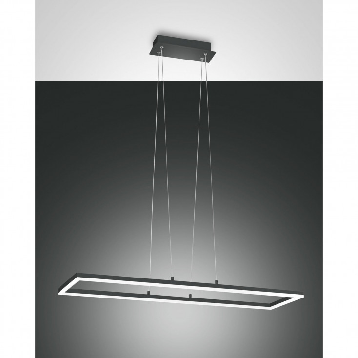 Sospensione rettangolare a LED dal design moderno con struttura in metallo