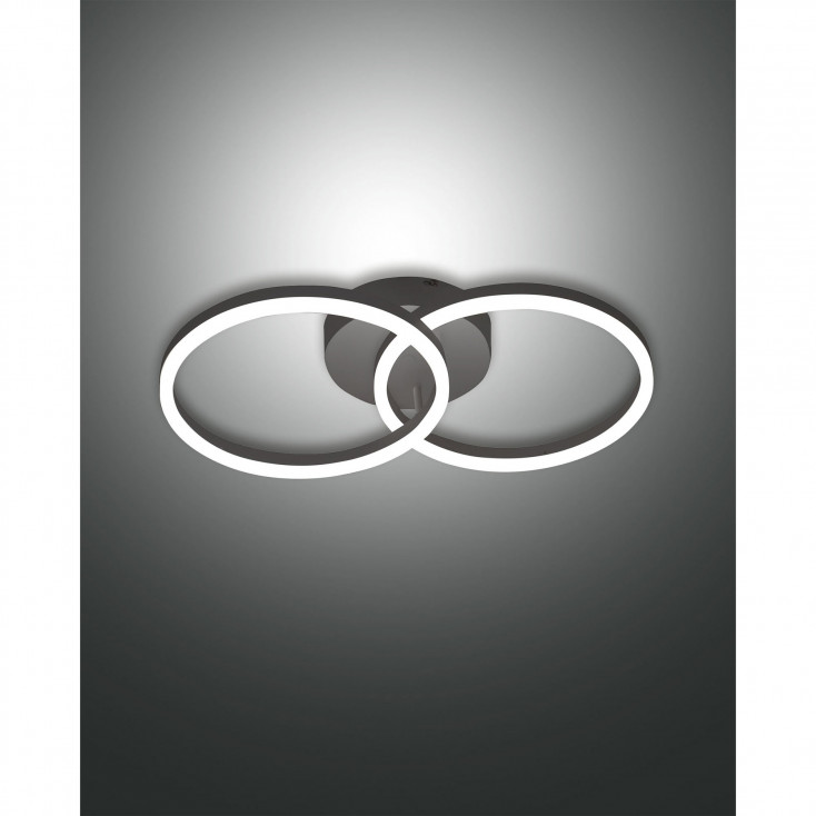 Lampada da soffitto con 2 luci a LED con struttura in metallo in stile moderno