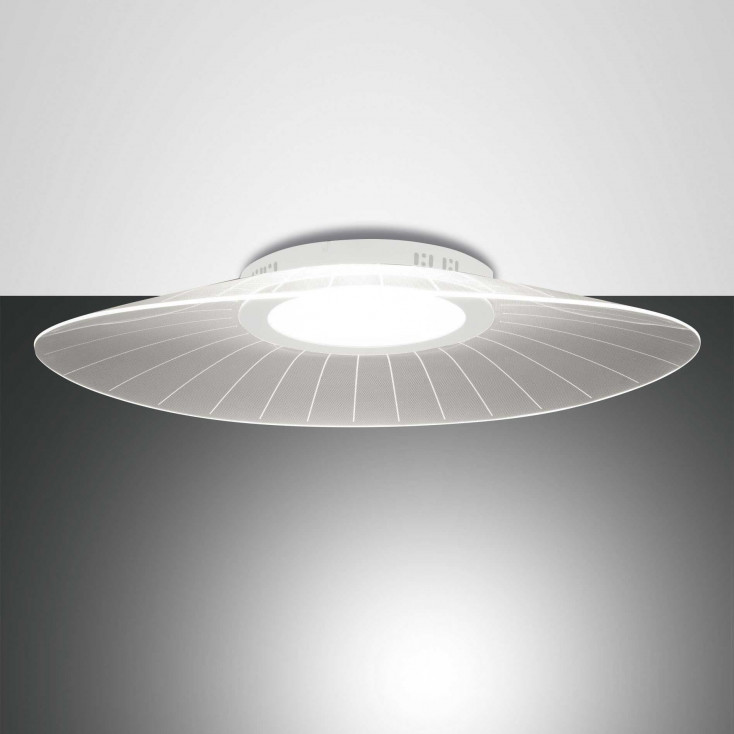 Lampada da soffitto grande a LED con diffusore in vetro dalle linee moderne