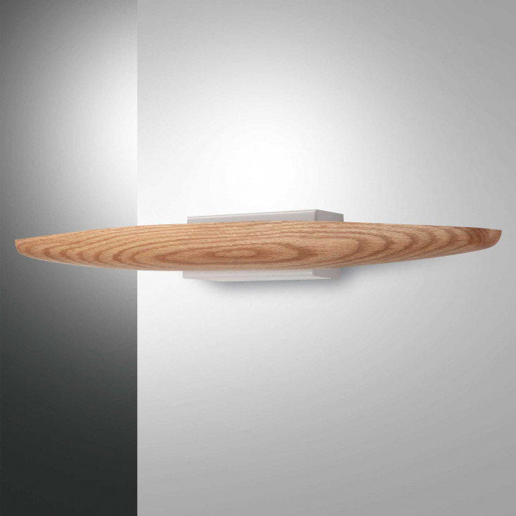 Lampada da parete a led con diffusore legno e acrilico dallo stile moderno