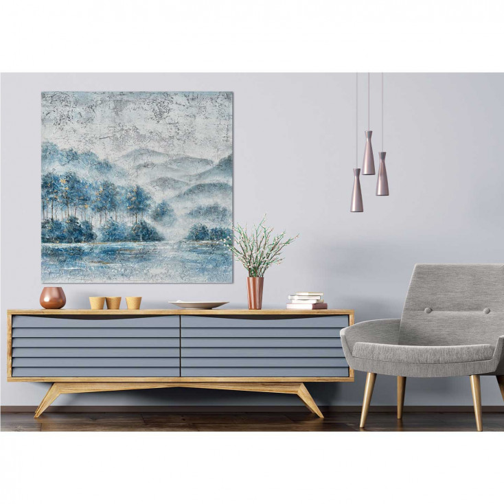 Dipinto moderno a tema natura "Nebbia incantata" 120x120