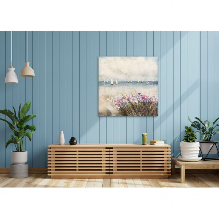 Dipinto moderno con paesaggio su tela 80x80 "Verso l'Estate"