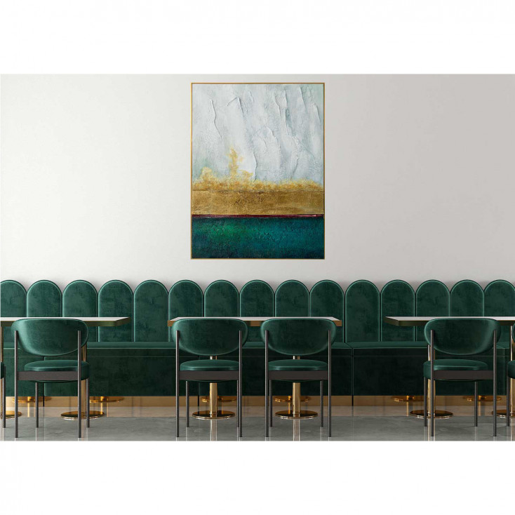 Quadro astratto contemporaneo con cornice dipinto a mano "The line" 90x120