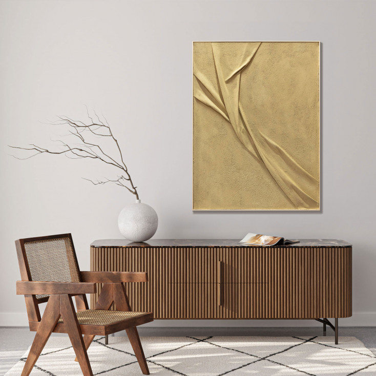Quadro astratto dipinto a mano su tela di cotone con cornice Suede 90x120