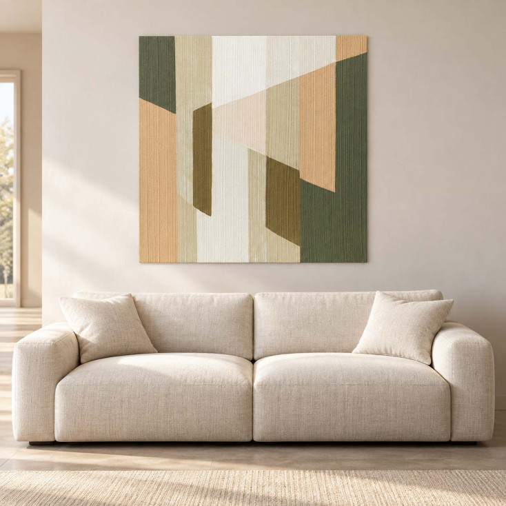 Quadro astratto dipinto a mano su tela di cotone Tapiz 100x100