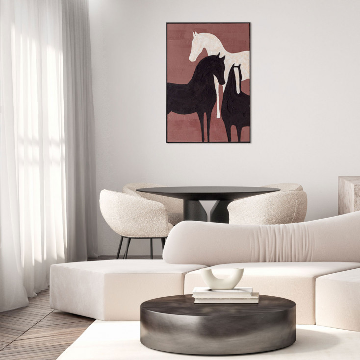 Quadro astratto figurativo dipinto a mano con acrilici su tela Blend 70x100
