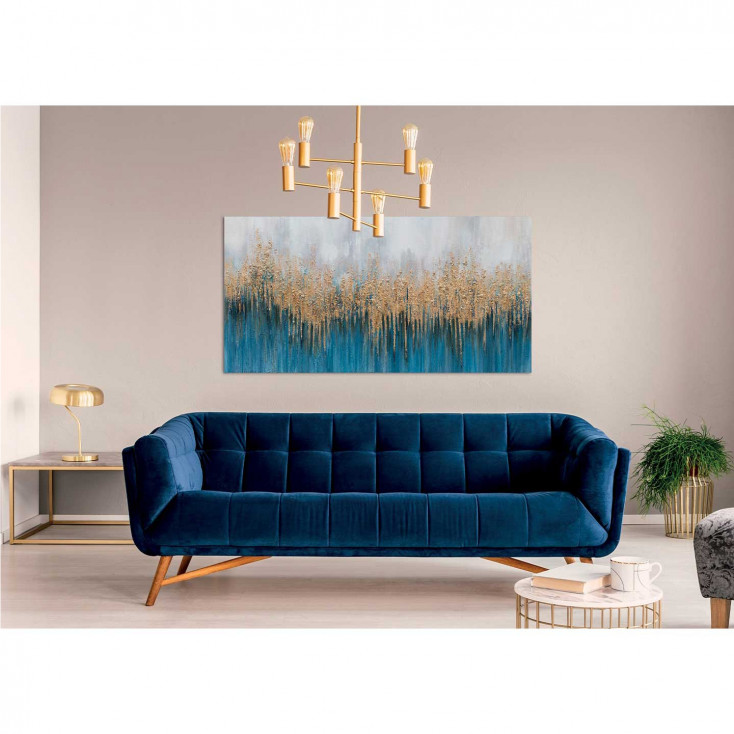 Quadro astratto in stile moderno dipinto su tela in cotone 150x70 "Blue Art"