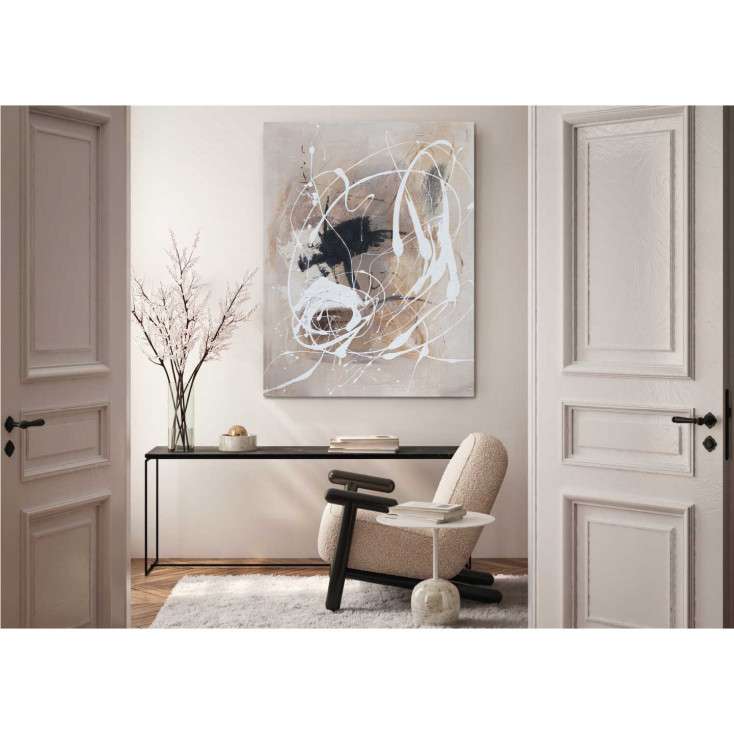 Quadro astratto moderno dipinto a mano su tela di cotone "Cream" 90x120